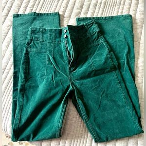 Free people green corduroy flares